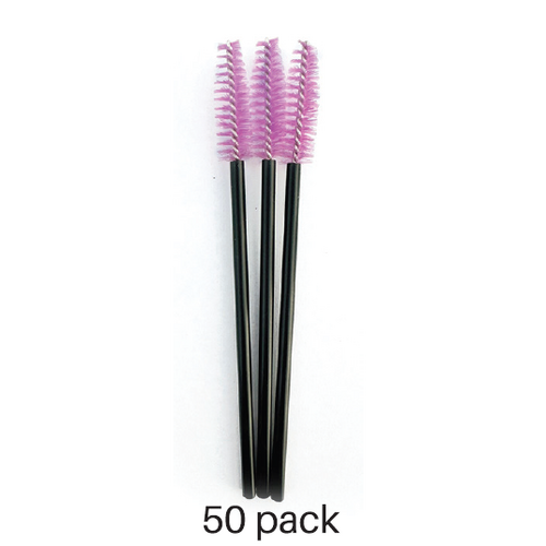Disposable Black & Pink Mascara Wand Brush - 50 pack