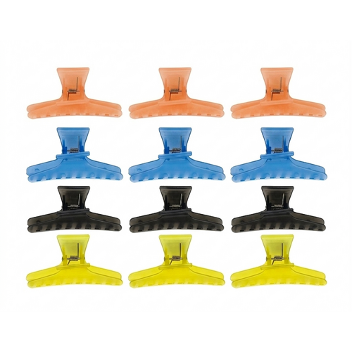 Fluro Butterfly Hair Clips 12 Pack - Assorted Colours