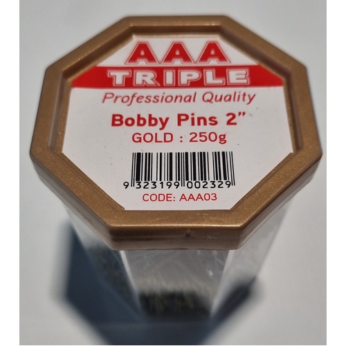 777 Professional Quality Bobby Pins 1.5" Gold 250g made In Japan