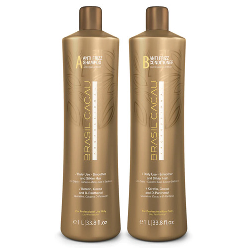 Brasil Cacau Anti Frizz Shampoo & Conditioner 1000ml Duo Brazilian Keratin