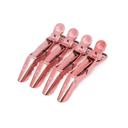 Pro Essentials Rose Gold Crocodile Hair Clips 4 Pack
