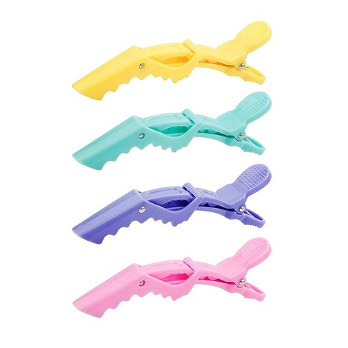 Professional JUMBO Colored Alligator Hair Clips 4 Pack