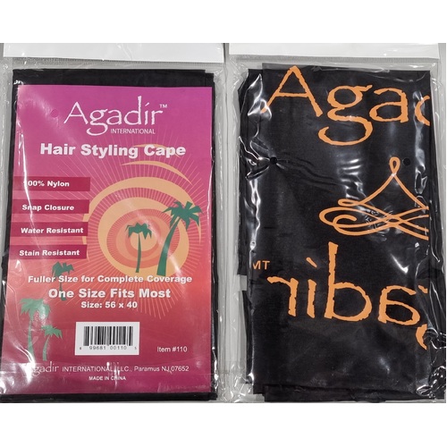 Agadir International Styling Cape Black Hairdressing Hair Cutting Barber
