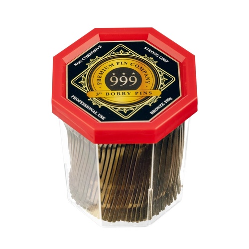 Premium Pin Company 999 Bobby Pins 3" -  250g Bronze