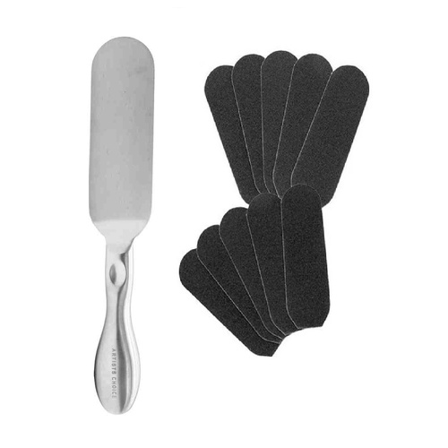 Artists Choice Pedicure Stainless Steel Foot File With Replaceable File Pads