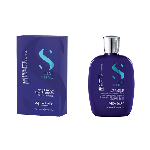 ALFAPARF MILANO SEMI DI LINO BRUNETTE ANTI-ORANGE LOW SHAMPOO 250mL
