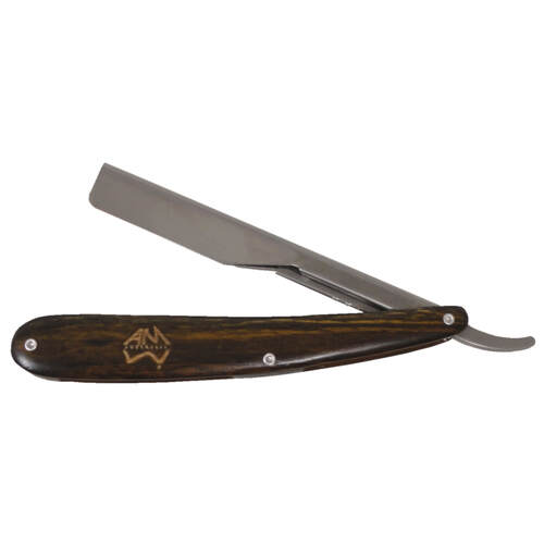 AMW Professional Wooden Straight Razor Uses Double Edge Half Blades