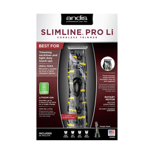 Andis Slimline Pro LI D8 Nation Envy Design Professional Cord or Cordless T-Blade Hair Trimmer