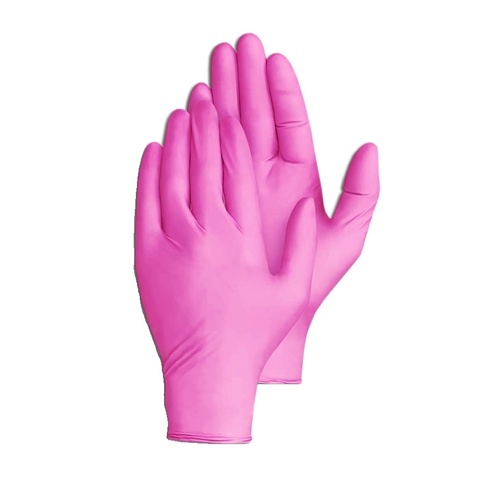 Artists Choice Pink Nitrile Disposable Gloves Box 100pc