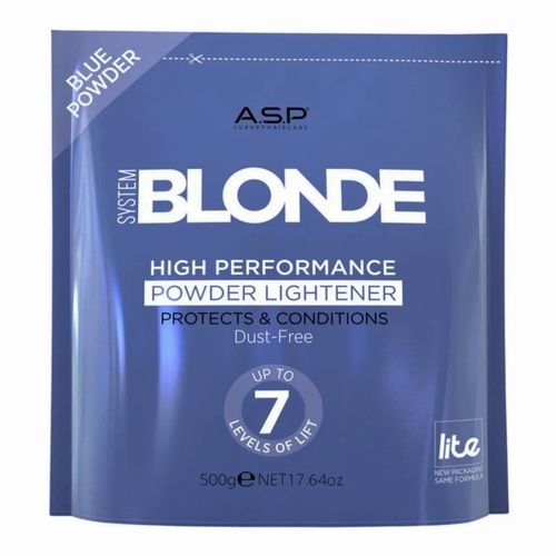 ASP System Blonde High Performance 7 Level Blue Powder Lightener Bleach 500g