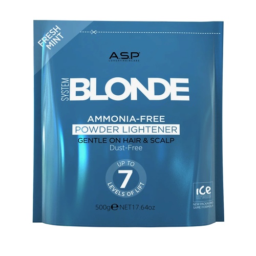ASP System Blonde Ammonia Free Fresh Mint 7 Level Powder Lightener Bleach 500g