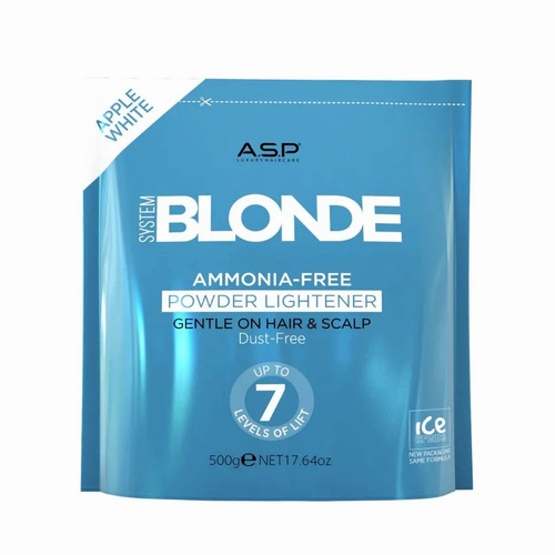 ASP System Blonde Ammonia Free Apple White 7 Level Powder Lightener Bleach 500g