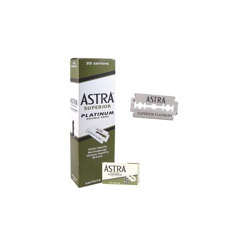 Astra Superior Platinum Double Edge Blades 20 Pack x 5 Blades (100 Razor Blades)