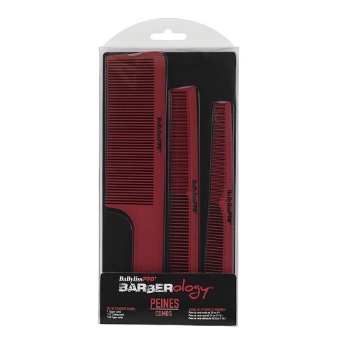 BaBylissPRO Barberology Barbers Comb Set 3pc Cutting, Taper & Clipper