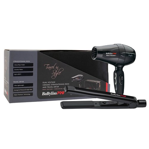 BaBylissPro Bambino Dryer & Hair Straightener Travel Set Babyliss Pro Hairdryer