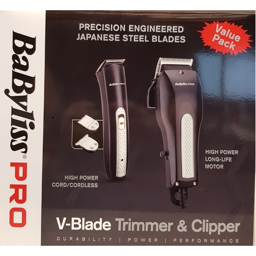BaBylissPRO V-Blade Professional Trimmer & Clipper Set