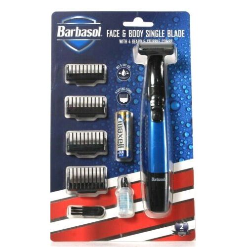 Barbasol Face & Body Single Blade With 4 Beard & Stubble Combs Wet & Dry Use