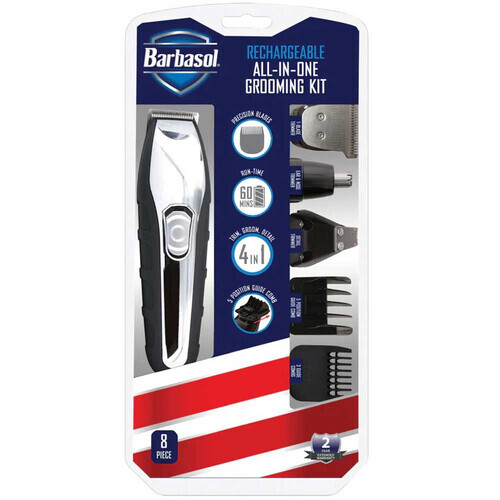 Barbasol Rechargeable All In One GROOMING KIT Hair Trimmer / Clipper