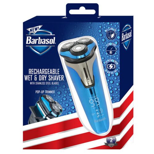 Barbasol Rechargeable WET & DRY SHAVER with Pop-Up Trimmer
