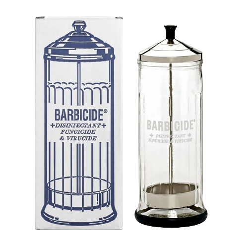 Barbicide Glass Disinfecting Sanitizing Tall Jar - Holds 1090ml / 37 Fl. Oz.