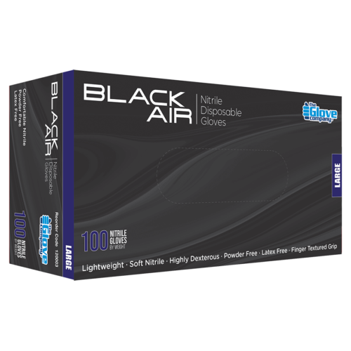 BLACK AIR Nitrile Disposable Large Gloves 100pc