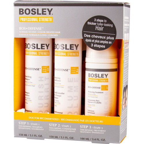 Bosley BosDefense Starter Pack Normal to Fine Colored Treated Hair Bos Defense
