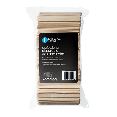 Caronlab Disposable Waxing Spatulas Applicator Sticks - Small Icy-Pole Size 500 pack