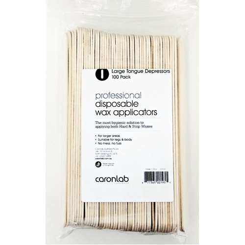 Caronlab Disposable Waxing Spatulas Applicator Sticks - Large Size 100 pack