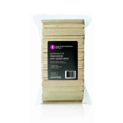 Caronlab Disposable Waxing Spatulas Applicator Sticks - Large Size Bulk 500 pack