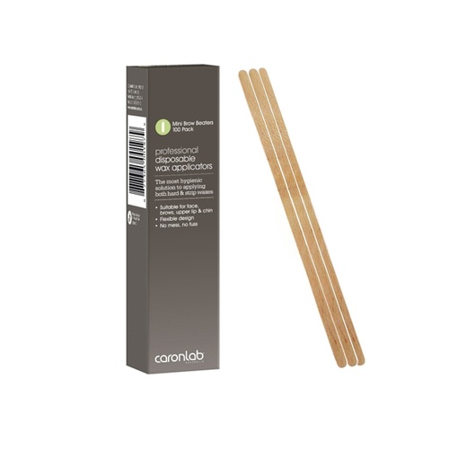 Caronlab Disposable Waxing Spatulas Applicator Sticks - Mini Brow Beaters 100 pack