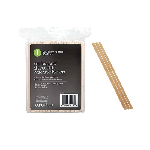 Caronlab Disposable Waxing Spatulas Applicator Sticks - Mini Brow Beaters Bulk 500 pack