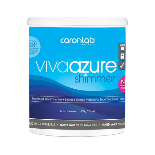 Caronlab Viva Azure Shimmer Professional Hard Wax microwave to pot 800ml 