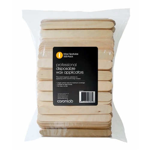 Caronlab Disposable Waxing Spatulas Applicator Sticks - Maxi Jumbo Size 500 pack