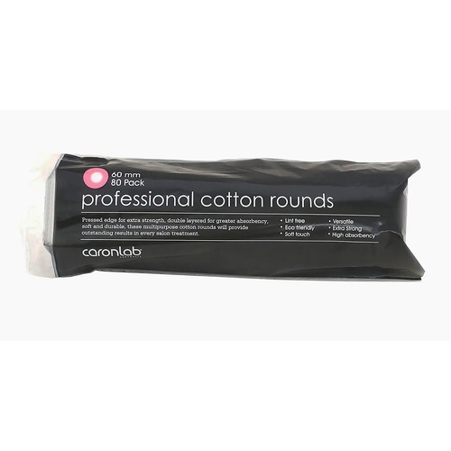 Caronlab Professional Cotton Rounds With Pressed Edge 80pack