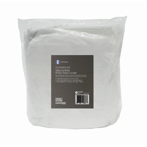 CaronLab Professional White Disposable Fitted Bed Cover 10pk