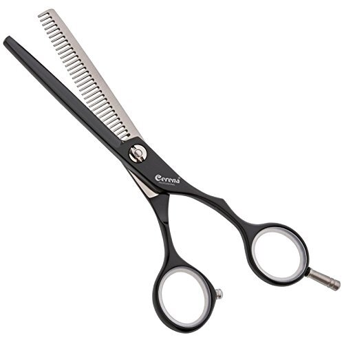 Cerena Noir Professional Black Thinning Hairdressing Scissors - 5.75 Inch