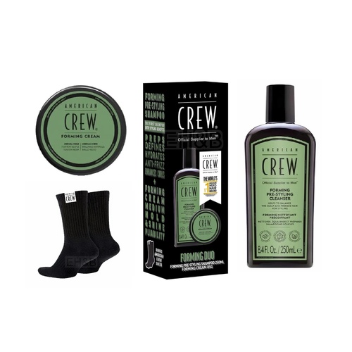 American Crew Forming Cream & Pre-Styling Cleanser Shampoo + Bonus American Crew Socks