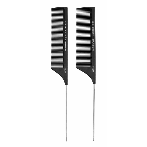 Cricket Carbon Comb C50M and C55M Styling Metal Tail Comb Duo Pack