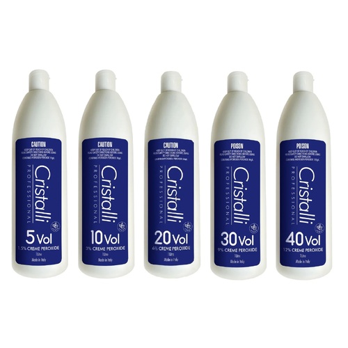 CRISTALLI Professional Creme Peroxide Hair Colour Developer 1000ml