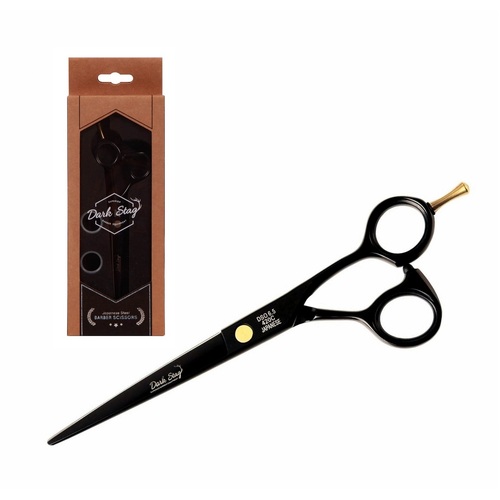 Dark Stag Professional Barber Scissors - 6.5 inch Offset Black
