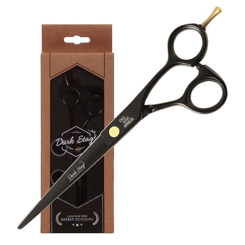 Dark Stag Professional Barber Scissors - 7 inch Offset Black