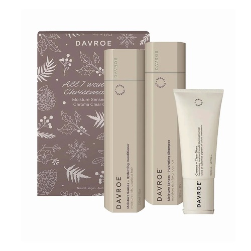 Davroe Moisture Senses Trio Pack - Shampoo, Conditioner and Chroma Clear Gloss