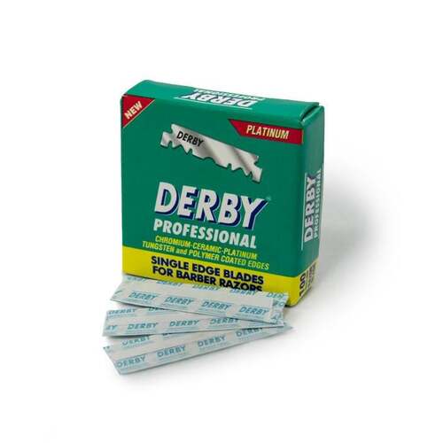 Derby Professional Stainless Single Edge Half Blades - 100 Pack