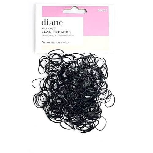 diane Elastic Bands Hair Ties Black - 250 pack