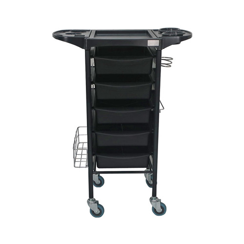 Sally Professional 5 Drawer Hairdressing Salon Black Trolley