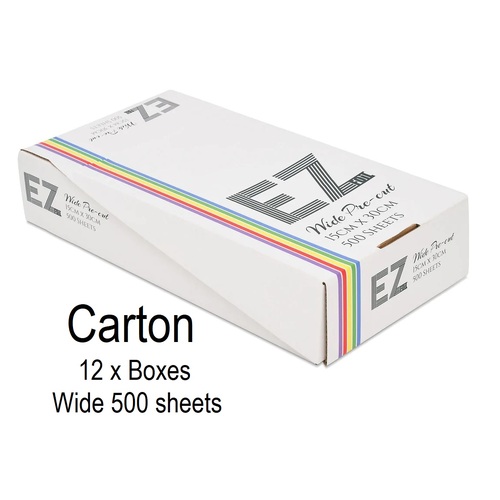 EZ FOIL Wide Silver Flat Pack Pre-Cut Carton 12 x boxes 500 Sheets