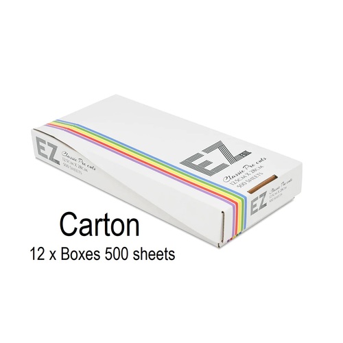 EZ FOIL Classic Silver FLAT PACK Pre Cut CARTON 12 x Boxes 500 Sheets