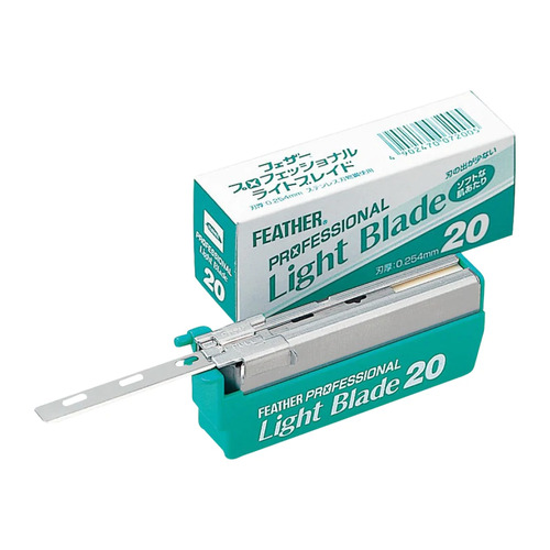 FEATHER Professional Single Injector LIGHT Razor Blades 20 Blade Cartridge