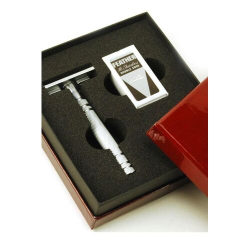 Feather AS-D2 Full Stainless Steel Double Edge Safety Razor Made in Japan