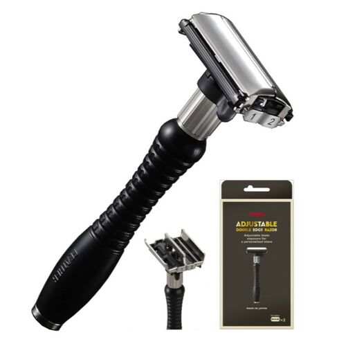 FEATHER DER-A ADJUSTABLE Double Edge Shaving Razor Blade Edged